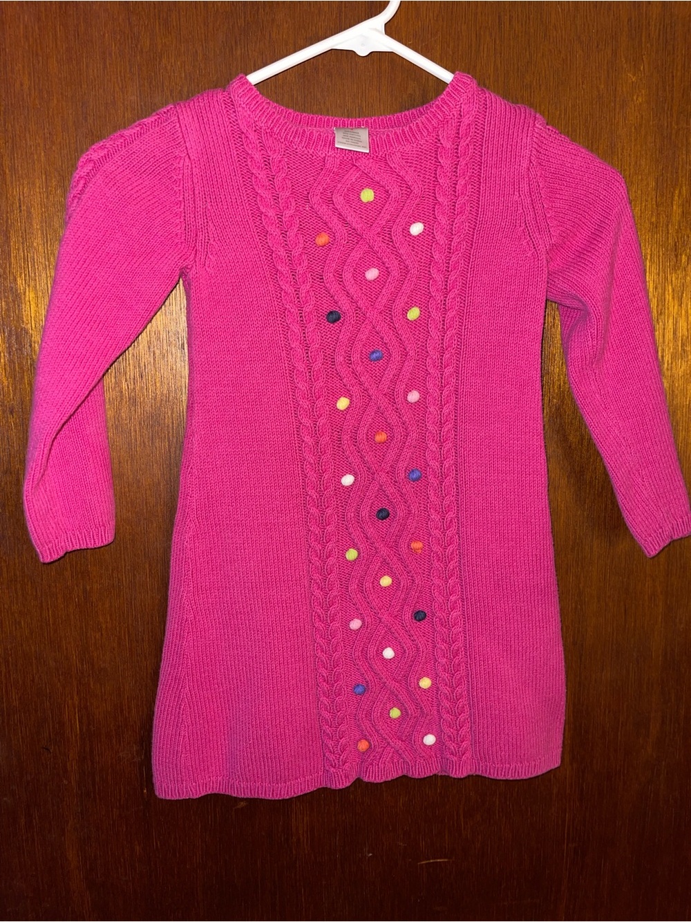 Gymboree Hot Pink Knit Dress with Multicolor Dot Accents